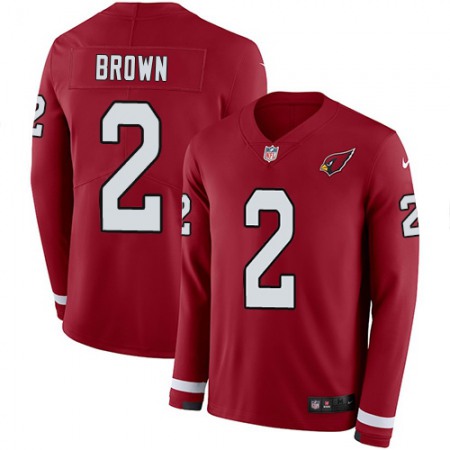 Nike Cardinals #2 Marquise Brown Red Team Color Men's Stitched NFL Limited Therma Long Sleeve Jersey