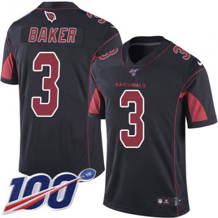 Nike Cardinals #3 Budda Baker Black Men's Stitched NFL Limited Rush 100th Season Jersey