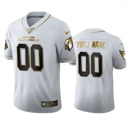 Arizona Cardinals Custom Men's Nike White Golden Edition Vapor Limited NFL 100 Jersey