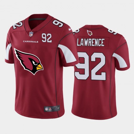 Arizona Cardinals #92 Rashard Lawrence Red Men's Nike Big Team Logo Player Vapor Limited NFL Jersey