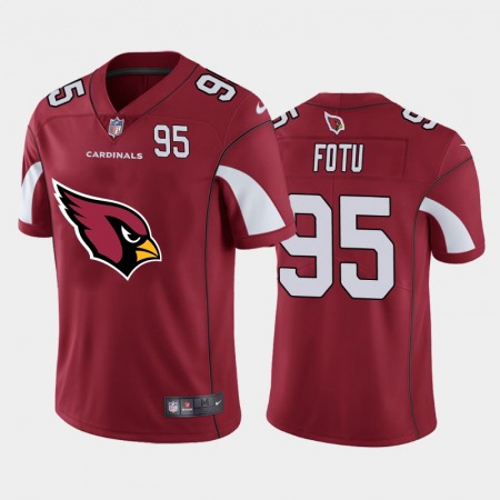 Arizona Cardinals #95 Leki Fotu Red Men's Nike Big Team Logo Player Vapor Limited NFL Jersey