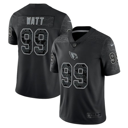 Arizona Cardinals #99 J.J. Watt Black Men's Nike NFL Black Reflective Limited Jersey