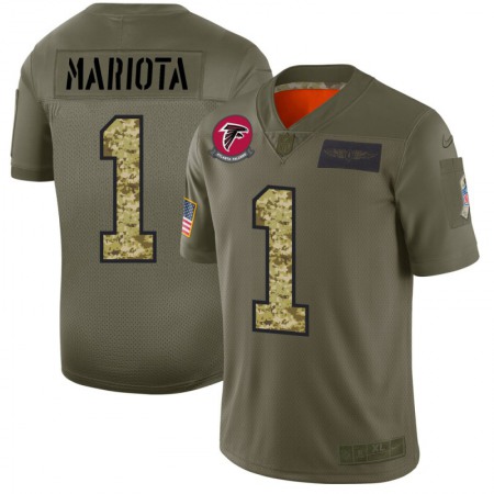Atlanta Falcons #1 Marcus Mariota Men's Nike 2019 Olive Camo Salute To Service Limited NFL Jersey