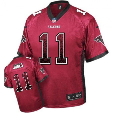 Nike Falcons #11 Julio Jones Red Team Color Men's Stitched NFL Elite Drift Fashion Jersey