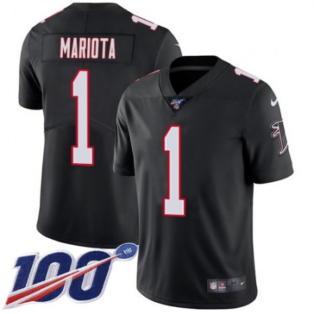 Nike Falcons #1 Marcus Mariota Black Alternate Men's Stitched NFL 100th Season Vapor Untouchable Limited Jersey