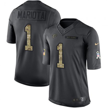 Nike Falcons #1 Marcus Mariota Black Men's Stitched NFL Limited 2016 Salute to Service Jersey