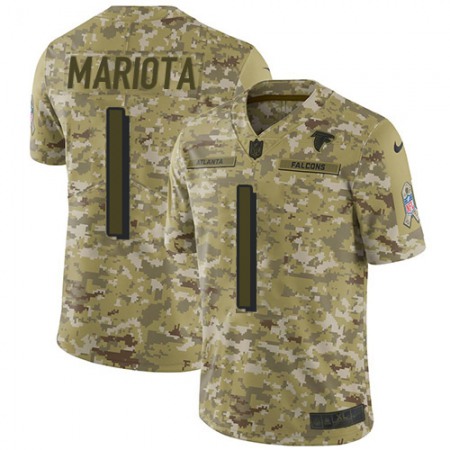 Nike Falcons #1 Marcus Mariota Camo Men's Stitched NFL Limited 2018 Salute To Service Jersey