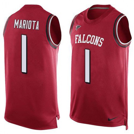 Nike Falcons #1 Marcus Mariota Red Team Color Men's Stitched NFL Limited Tank Top Jersey