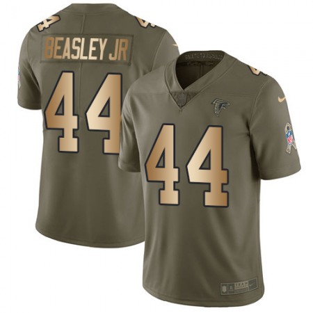 Nike Falcons #44 Vic Beasley Jr Olive/Gold Men's Stitched NFL Limited 2017 Salute To Service Jersey