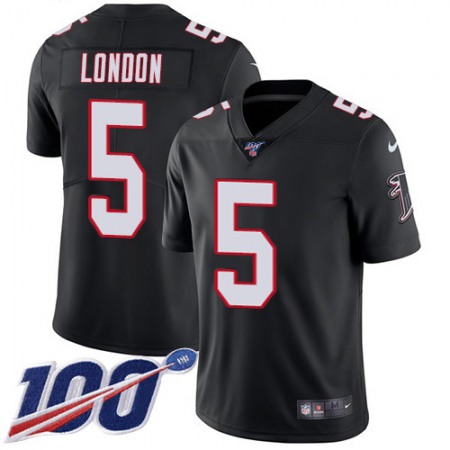 Nike Falcons #5 Drake London Black Alternate Men's Stitched NFL 100th Season Vapor Untouchable Limited Jersey
