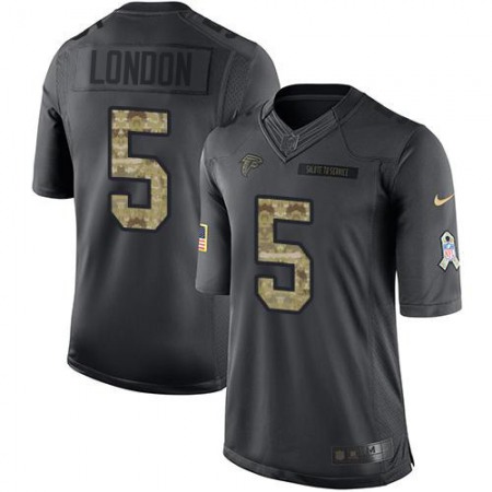 Nike Falcons #5 Drake London Black Men's Stitched NFL Limited 2016 Salute to Service Jersey
