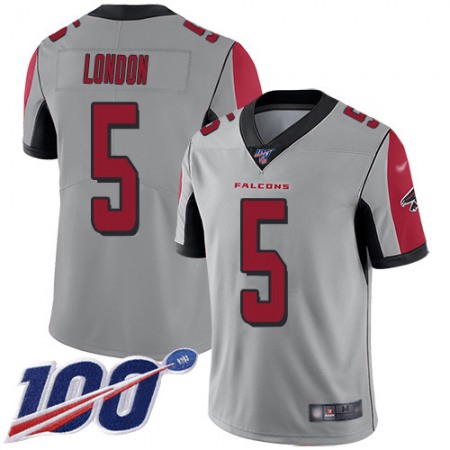 Nike Falcons #5 Drake London Silver Men's Stitched NFL Limited Inverted Legend 100th Season Jersey