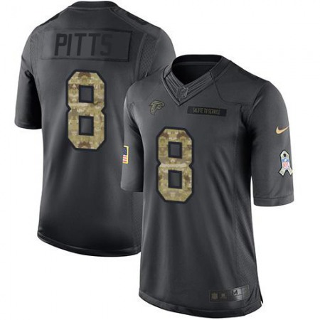 Nike Falcons #8 Kyle Pitts Black Men's Stitched NFL Limited 2016 Salute To Service Jersey
