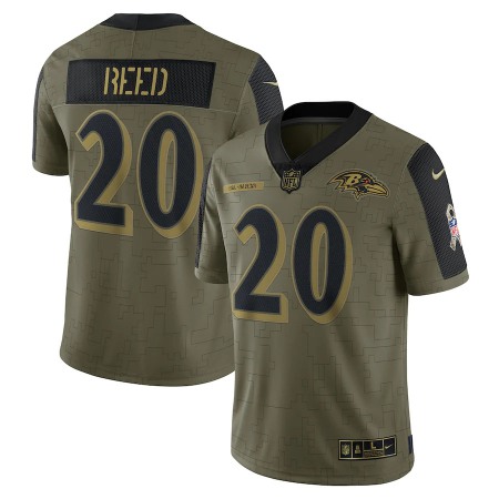 Baltimore Ravens #20 Ed Reed Olive Nike 2021 Salute To Service Limited Player Jersey