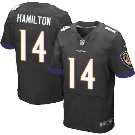 Nike Ravens #14 Kyle Hamilton Black Alternate Men's Stitched NFL New Elite Jersey