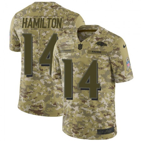 Nike Ravens #14 Kyle Hamilton Camo Men's Stitched NFL Limited 2018 Salute To Service Jersey