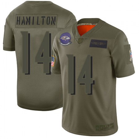 Nike Ravens #14 Kyle Hamilton Camo Men's Stitched NFL Limited 2019 Salute To Service Jersey