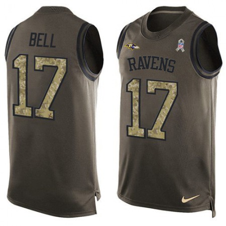 Nike Ravens #17 Le'Veon Bell Green Men's Stitched NFL Limited Salute To Service Tank Top Jersey