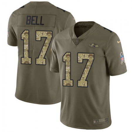 Nike Ravens #17 Le'Veon Bell Olive/Camo Men's Stitched NFL Limited 2017 Salute To Service Jersey