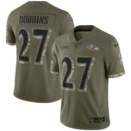 Baltimore Ravens #27 J.K. Dobbins Nike Men's 2022 Salute To Service Limited Jersey - Olive