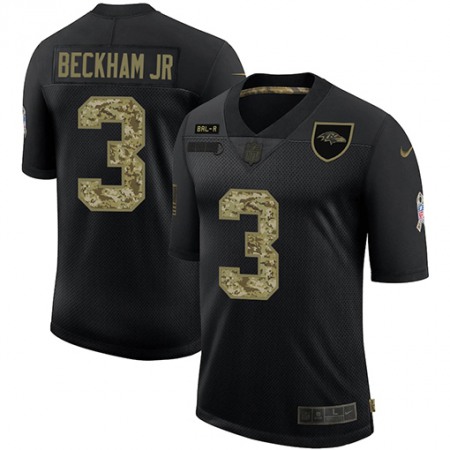 Baltimore Ravens #3 Odell Beckham Jr. Men's Nike 2020 Salute To Service Camo Limited NFL Jersey Black