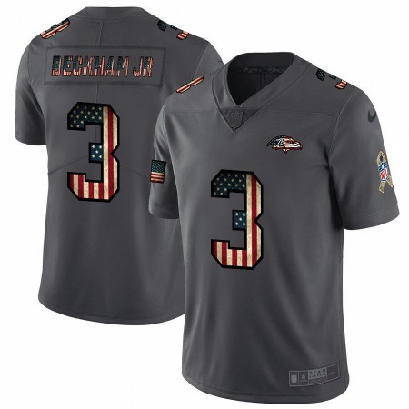 Baltimore Ravens #3 Odell Beckham Jr. Nike 2018 Salute to Service Retro USA Flag Limited NFL Jersey