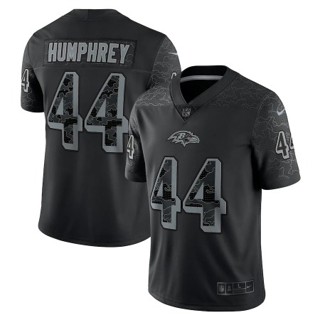 Baltimore Ravens #44 Marlon Humphrey Black Men's Nike NFL Black Reflective Limited Jersey