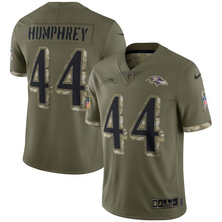 Baltimore Ravens #44 Marlon Humphrey Nike Men's 2022 Salute To Service Limited Jersey - Olive