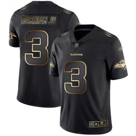 Nike Ravens #3 Odell Beckham Jr. Black/Gold Men's Stitched NFL Vapor Untouchable Limited Jersey