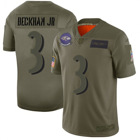 Nike Ravens #3 Odell Beckham Jr. Camo Men's Stitched NFL Limited 2019 Salute To Service Jersey