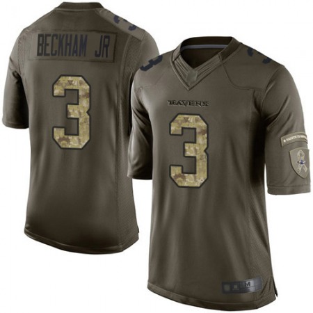 Nike Ravens #3 Odell Beckham Jr. Green Men's Stitched NFL Limited 2015 Salute to Service Jersey