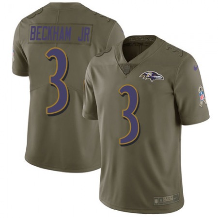 Nike Ravens #3 Odell Beckham Jr. Olive Men's Stitched NFL Limited 2017 Salute To Service Jersey