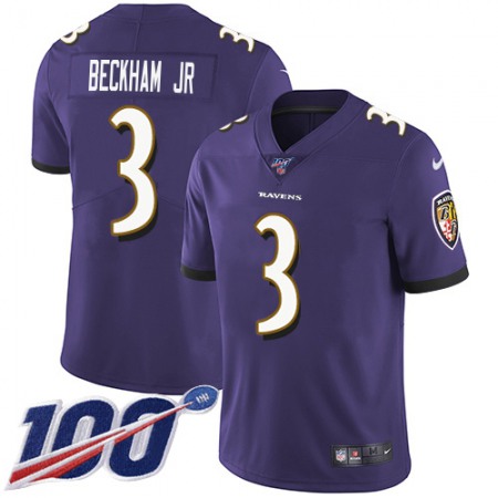 Nike Ravens #3 Odell Beckham Jr. Purple Team Color Men's Stitched NFL 100th Season Vapor Untouchable Limited Jersey