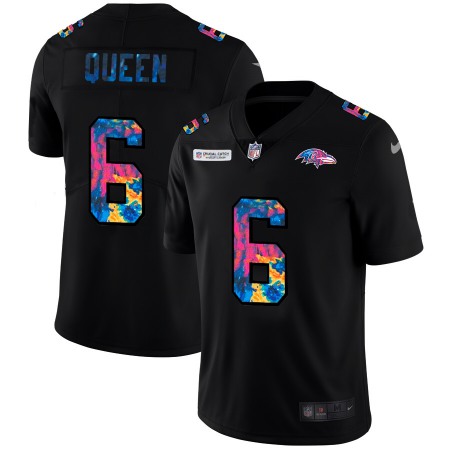Baltimore Ravens #6 Patrick Queen Men's Nike Multi-Color Black 2020 NFL Crucial Catch Vapor Untouchable Limited Jersey