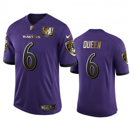 Baltimore Ravens #6 Patrick Queen Men's Nike Purple Team 25th Season Golden Limited NFL Jersey