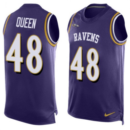 Nike Ravens #48 Patrick Queen Purple Team Color Men's Stitched NFL Limited Tank Top Jersey