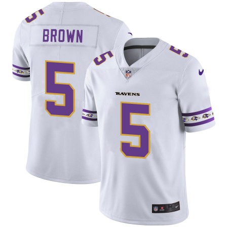 Nike Ravens #5 Marquise Brown White Men's Stitched NFL Limited Team Logo Fashion Jersey