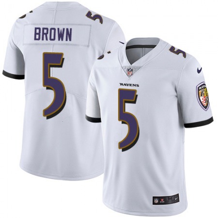 Nike Ravens #5 Marquise Brown White Men's Stitched NFL Vapor Untouchable Limited Jersey