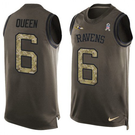 Nike Ravens #6 Patrick Queen Green Men's Stitched NFL Limited Salute To Service Tank Top Jersey