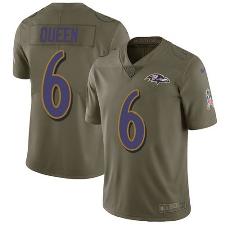 Nike Ravens #6 Patrick Queen Olive Men's Stitched NFL Limited 2017 Salute To Service Jersey