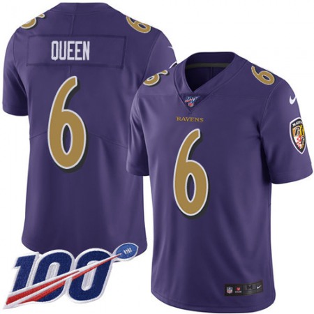 Nike Ravens #6 Patrick Queen Purple Men's Stitched NFL Limited Rush 100th Season Jersey