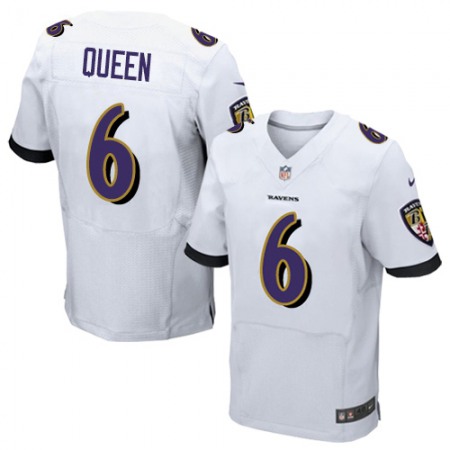 Nike Ravens #6 Patrick Queen White Men's Stitched NFL New Elite Jersey