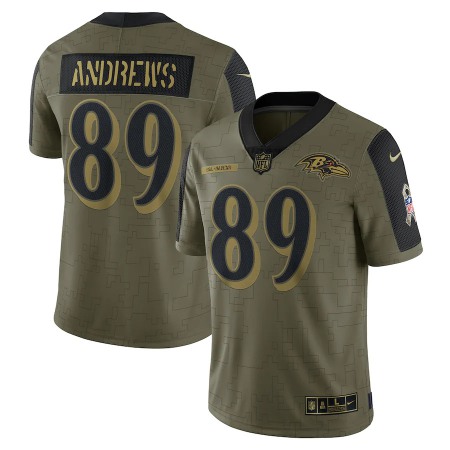 Baltimore Ravens #89 Mark Andrews Olive Nike 2021 Salute To Service Limited Player Jersey