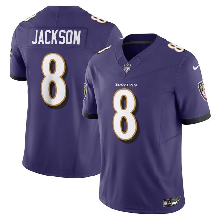 Baltimore Ravens #8 Lamar Jackson Nike Men's Purple Vapor F.U.S.E. Limited Jersey