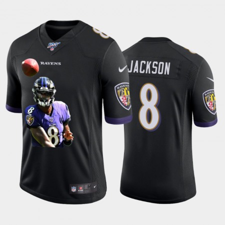 Baltimore Ravens #8 Lamar Jackson Nike Team Hero 1 Vapor Limited NFL 100 Jersey Black