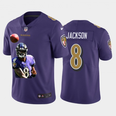 Baltimore Ravens #8 Lamar Jackson Nike Team Hero 1 Vapor Limited NFL Jersey Purple