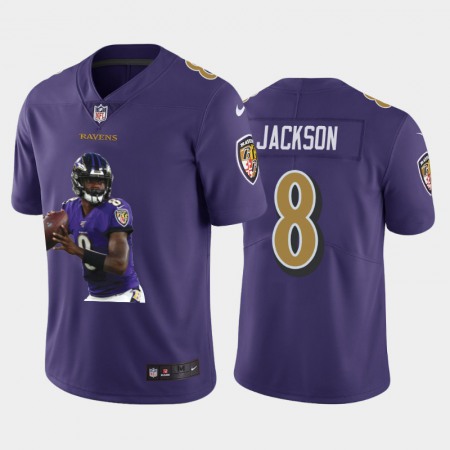 Baltimore Ravens #8 Lamar Jackson Nike Team Hero 2 Vapor Limited NFL Jersey Purple