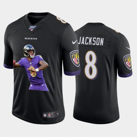 Baltimore Ravens #8 Lamar Jackson Nike Team Hero 5 Vapor Limited NFL 100 Jersey Black