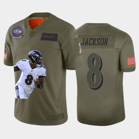 Baltimore Ravens #8 Lamar Jackson Nike Team Hero 5 Vapor Limited NFL Jersey Camo