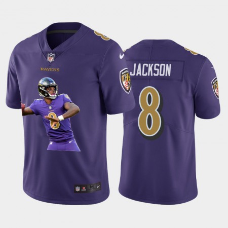 Baltimore Ravens #8 Lamar Jackson Nike Team Hero 5 Vapor Limited NFL Jersey Purple